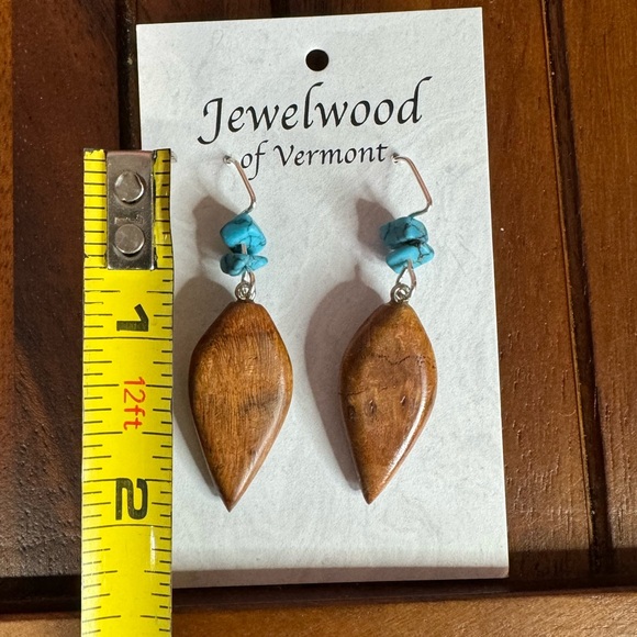 Vermont Made Wooden Earrings - Picture 3 of 3